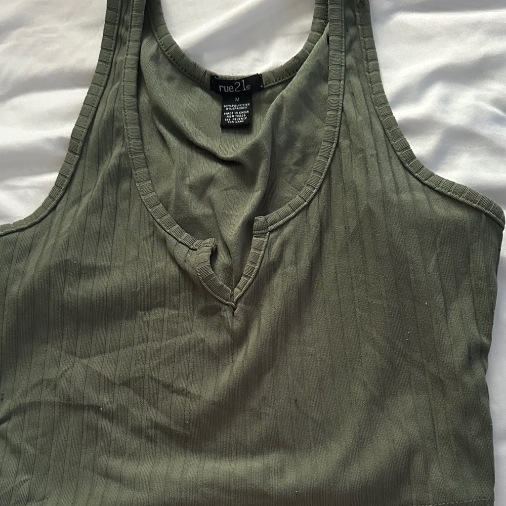 Rue21 Khaki Ribbed Tank Top